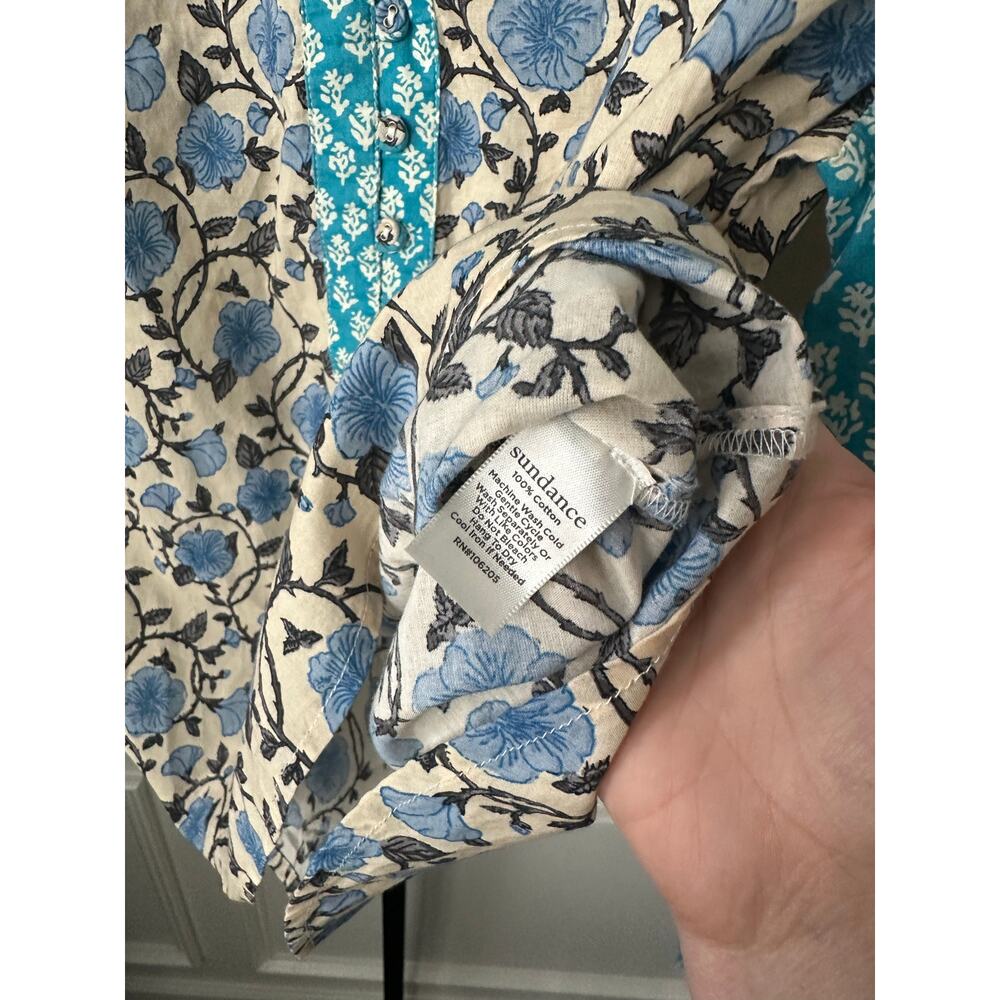 Sundance Women’s Floral Printed Explorer Top Size Petite Medium - Picture 6 of 7